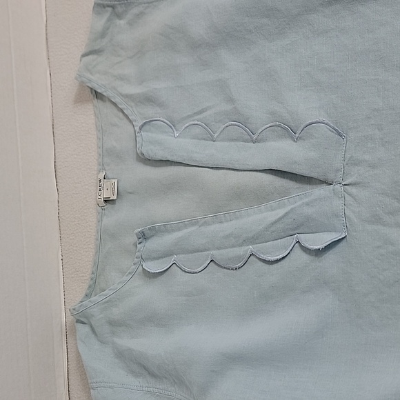 J. Crew Women's Light Blue W/ Ruffle Accent Long Sleeve Tunic,  S - Picture 5 of 8